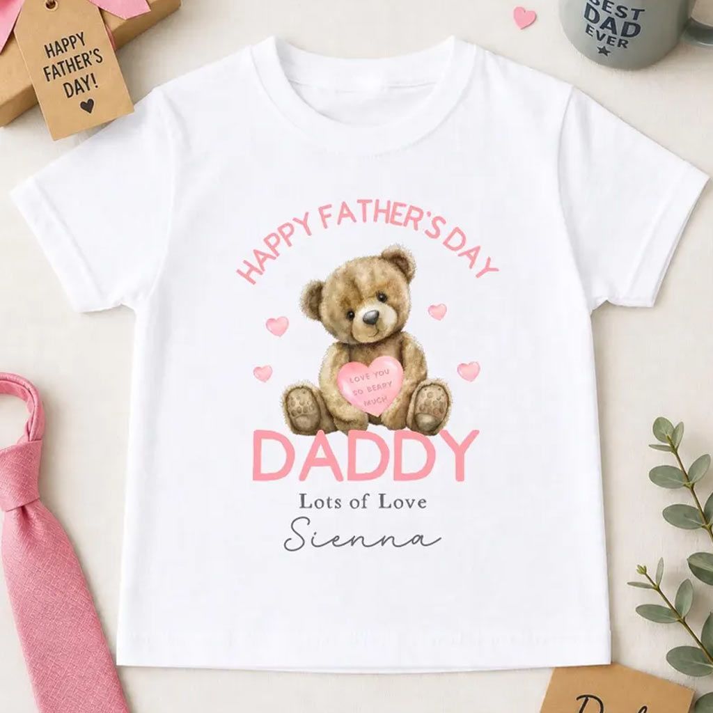 Personalized Father’s Day Teddy Bear T-Shirt