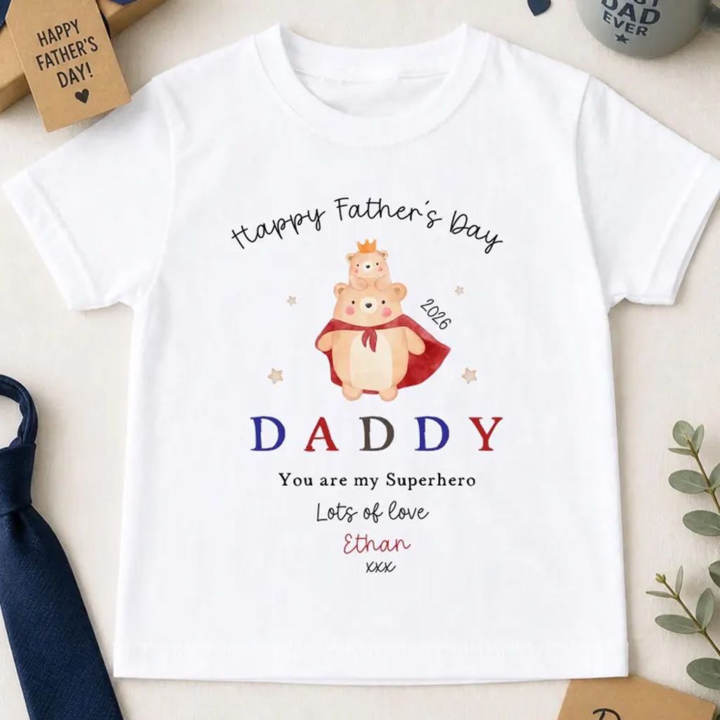 The “You Are My Superhero” Personalized Father’s Day Kids T-Shirt