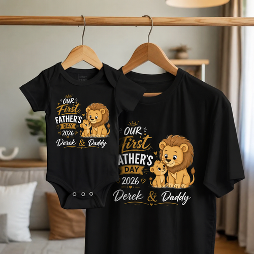 Custom Baby Name & Daddy First Father’s Day Matching Set