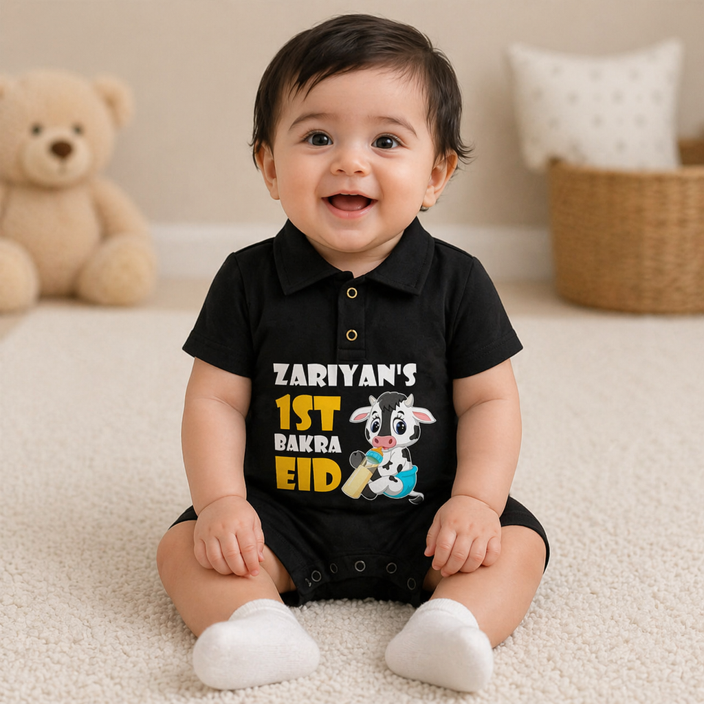 1st Eid Cute Goat Polo Romper