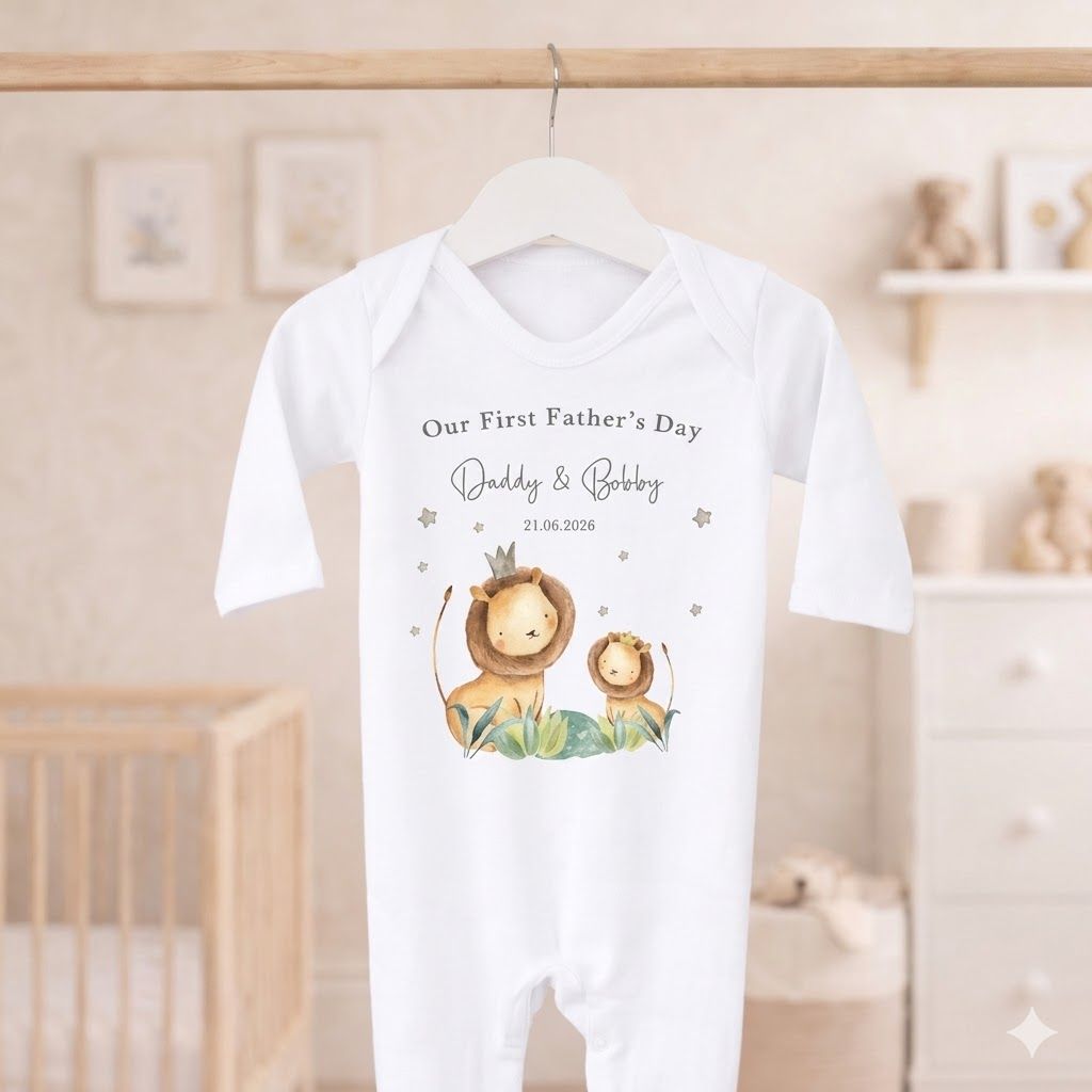 The “Little King & Cub” Personalized First Father’s Day Romper