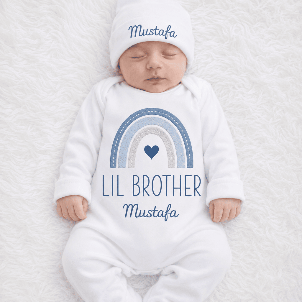 Personalized “Lil Brother” Matching New Born Romper