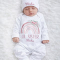Personalized “Lil Sister” Matching New Born Romper