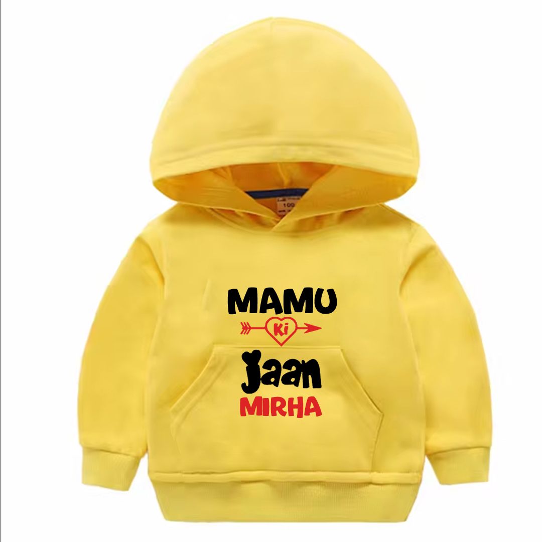 Custom Name Mamo ki Jan Pullover Hoodie