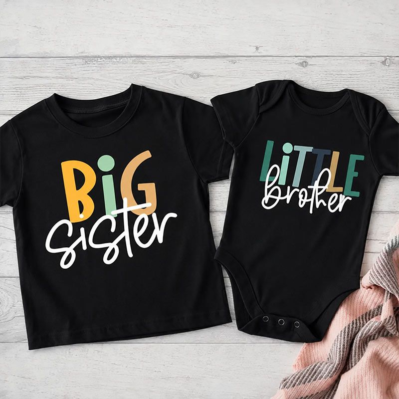 Vibrant Sibling Matching T-Shirt Romper – Pack of 2
